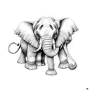 cross elephant trunks tattoo design idea