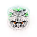 green eye liones tattoo design idea