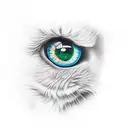 green eye liones tattoo design idea