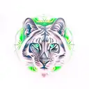 green eye liones tattoo design idea