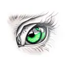 green eye liones tattoo design idea