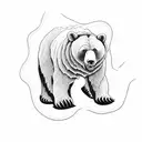bear shouting in a bear paw tattoo design idea
