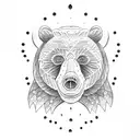 Bear paw bear shouting tattoo design idea