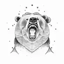 Bear paw bear shouting tattoo design idea