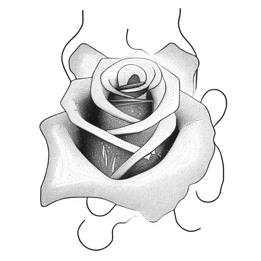 A tattoo of a broken leash being held together by a rose, symbolizing resilience through heartbreak tattoo design idea
