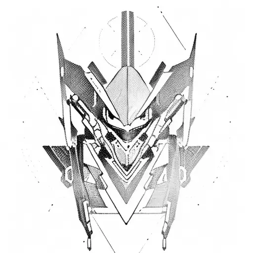 cyberpunk, robotic, mecha, ethereal, darling in the franxx, sexy, mysterious  tattoo design idea