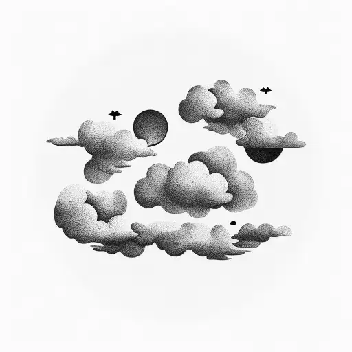 hole in the clouds tattoo design idea