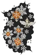 snowflakes 3 representing 3 kids names tattoo design idea