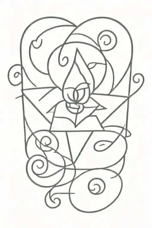 Tibetan symbols blended tattoo design idea