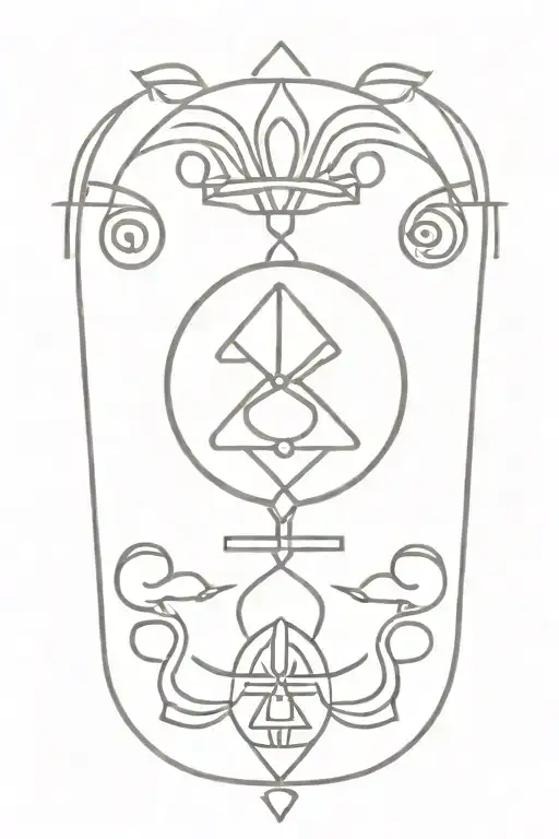 Tibetan symbols tattoo design idea