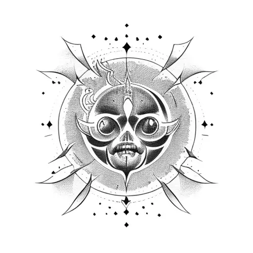 sol, estrela de Davi tattoo design idea