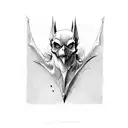 bat skull tattoo design idea