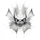 bat skull tattoo design idea