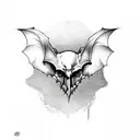 bat skull tattoo design idea