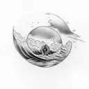 Design a tattoo that represents the client's love for nature and their son, incorporating elements of surf tattoo design idea