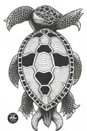turtle with surfboard racks tattoo design idea