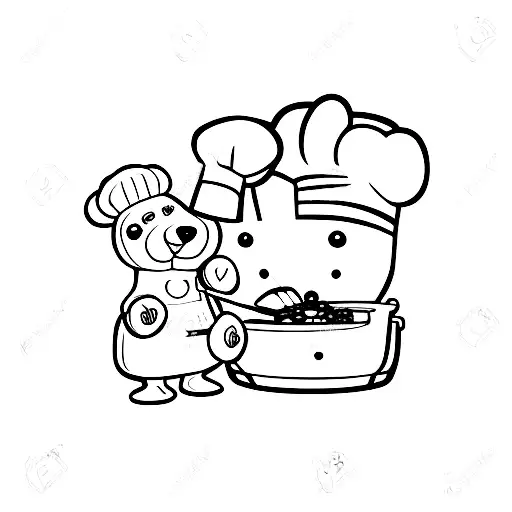 teddy bear chef  tattoo design idea