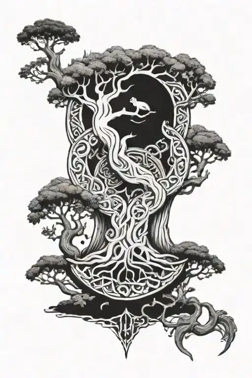 yggdrasil with ratatoskr tattoo design idea