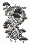 yggdrasil with ratatoskr tattoo design idea