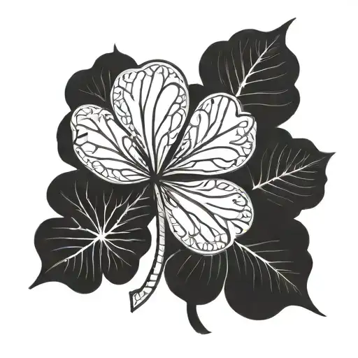 5 leaf clover tattoo design idea