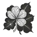 5 leaf clover tattoo design idea