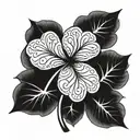 5 leaf clover tattoo design idea