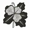 5 leaf clover tattoo design idea