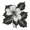 5 leaf clover tattoo design idea