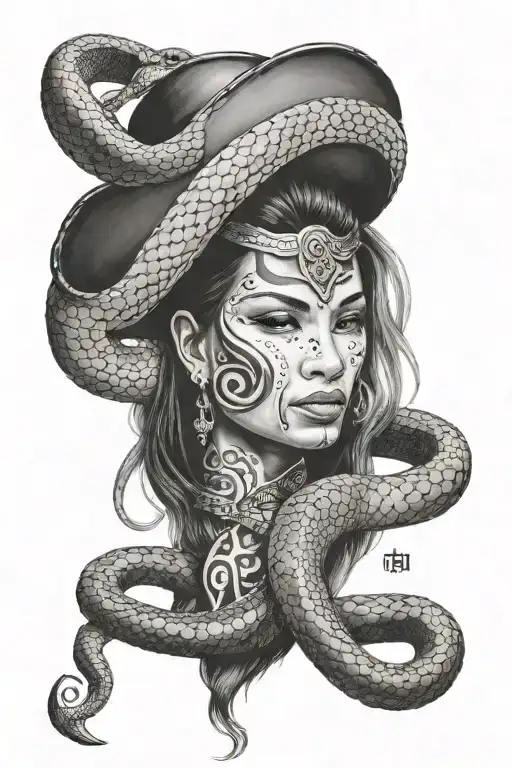 Peruvian Tumi with a snake tattoo design idea