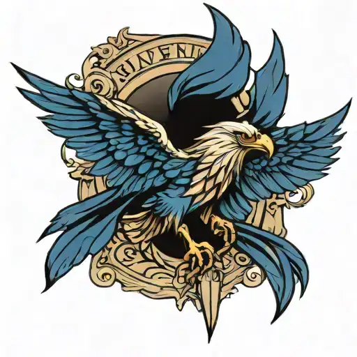 House Ravenclaw eagle final fantasy style design tattoo design idea