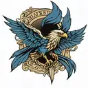 House Ravenclaw eagle final fantasy style design tattoo design idea
