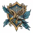 House Ravenclaw eagle final fantasy style design tattoo design idea