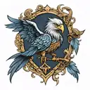 House Ravenclaw eagle final fantasy style design tattoo design idea