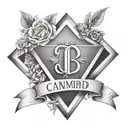 diamond with C initials and Section  tattoo design idea