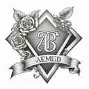diamond with C initials and Section  tattoo design idea