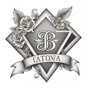 diamond with C initials and Section  tattoo design idea