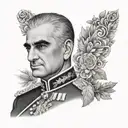 Reza Shah Pahlavi portrait tattoo design idea