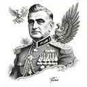 Reza Shah Pahlavi portrait tattoo design idea