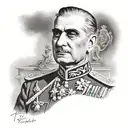 Reza Shah Pahlavi portrait tattoo design idea