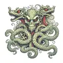 multi-headed hydra with mickey mouse heads tattoo design idea