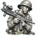 soldier with AK 74 assault rifle tattoo design idea