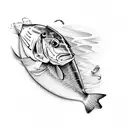 4 fishing lures tattoo design idea