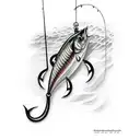 4 fishing lures tattoo design idea