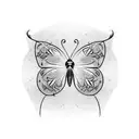 butterflies and barbed wire tattoo design idea
