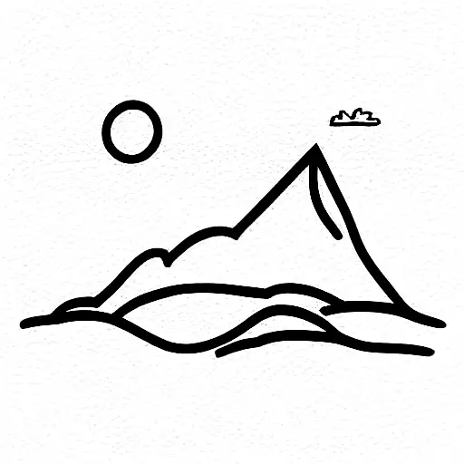 mountain, beach, change in life  tattoo design idea