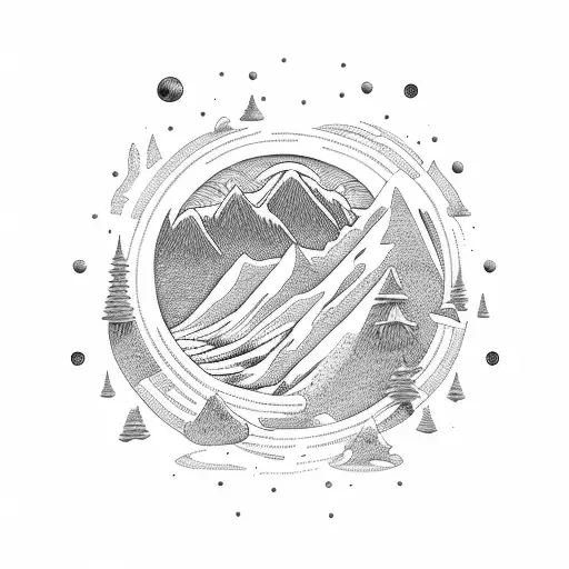 mountain, beach, change in life  tattoo design idea