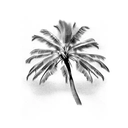 change in life, palm tree, conifer tattoo design idea