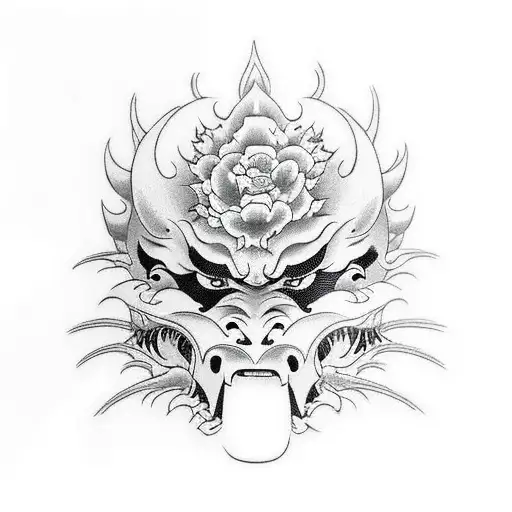 Hannya mask tattoo design idea