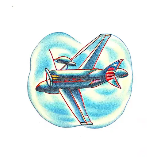 airplane, mechanic, light house tattoo design idea
