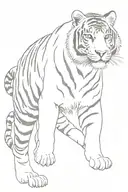 white tiger walking tattoo design idea